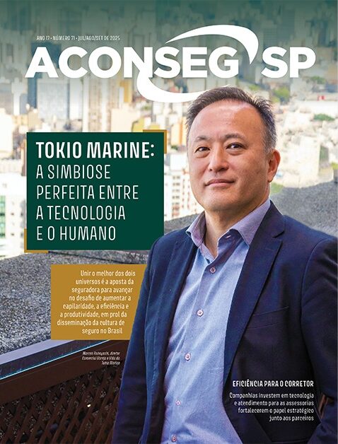 Revista da Aconseg-SP retrata a combinação da tecnologia e o humano na Tokio Marine em entrevista com o diretor Marcos Kobayashi